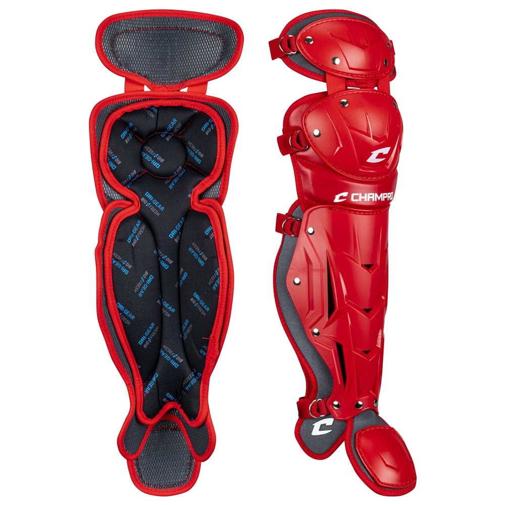Champro Optimus PRO Leg Guard | Champro CG184 SCARLET SENIOR LEAGUE Baseball & Softball Protective Gear