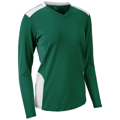 Champro Rally Long Sleeve Volleyball Jersey | Champro VJ10 FORESTGREENWHITE XS Volleyball