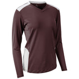 Champro Rally Long Sleeve Volleyball Jersey | Champro VJ10 MAROONWHITE XS Volleyball