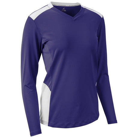 Champro Rally Long Sleeve Volleyball Jersey | Champro VJ10 PURPLEWHITE XS Volleyball