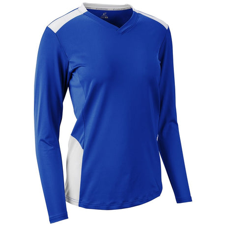 Champro Rally Long Sleeve Volleyball Jersey | Champro VJ10 ROYALWHITE XS Volleyball