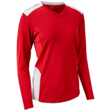 Champro Rally Long Sleeve Volleyball Jersey | Champro VJ10 SCARLETWHITE XS Volleyball