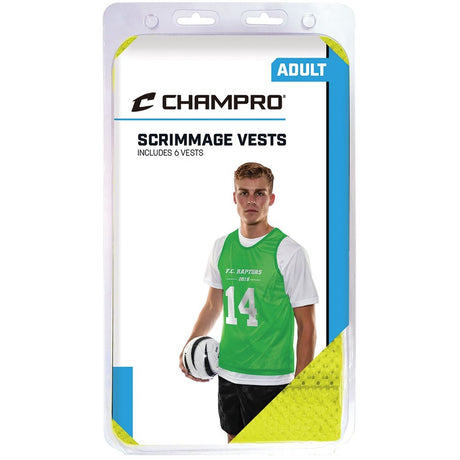Champro Scrimmage Micro Mesh Soccer Pinnie 6 Pack | Champro SOCV6 NEONGREEN M Soccer Training Aids