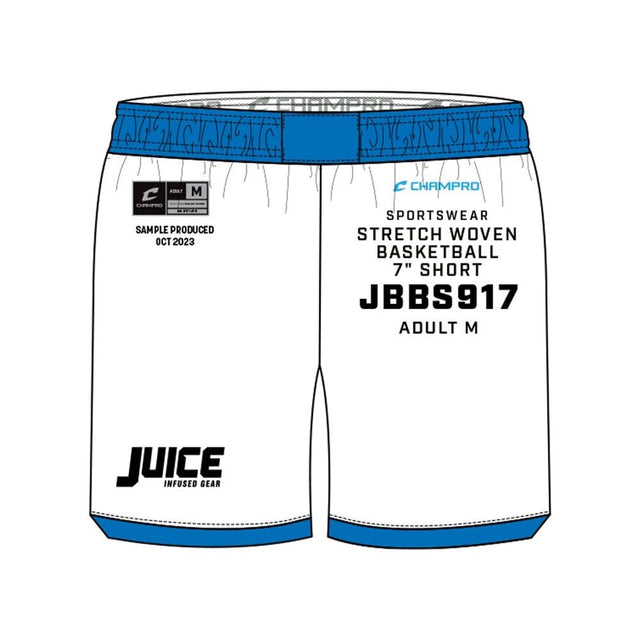 Champro SIZE KIT Juice Stretch Woven Basketball 7\" Short | Champro SJBBS917KIT Standard S Basketball