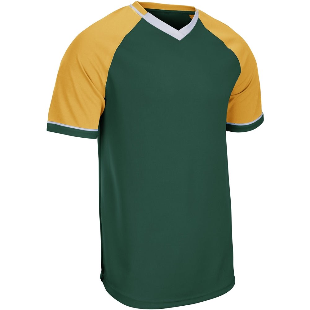 Champro Square Up V - Neck Jersey | Champro BS67 FORESTGREENGOLDWHITE XS