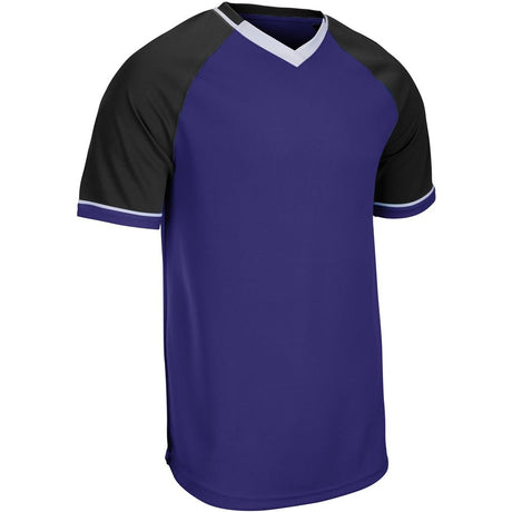 Champro Square Up V - Neck Jersey | Champro BS67 PURPLEBLACKWHITE XS