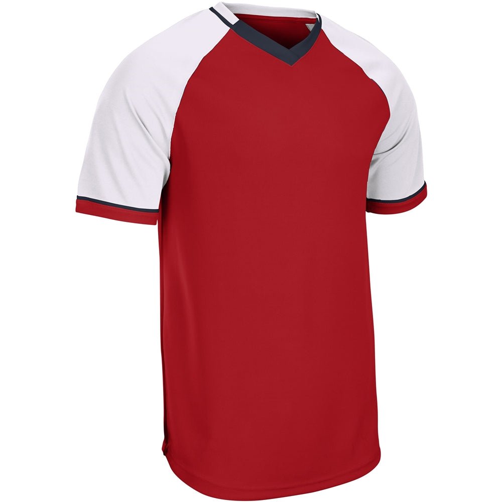 Champro Square Up V - Neck Jersey | Champro BS67 SCARLETWHITENAVY XS
