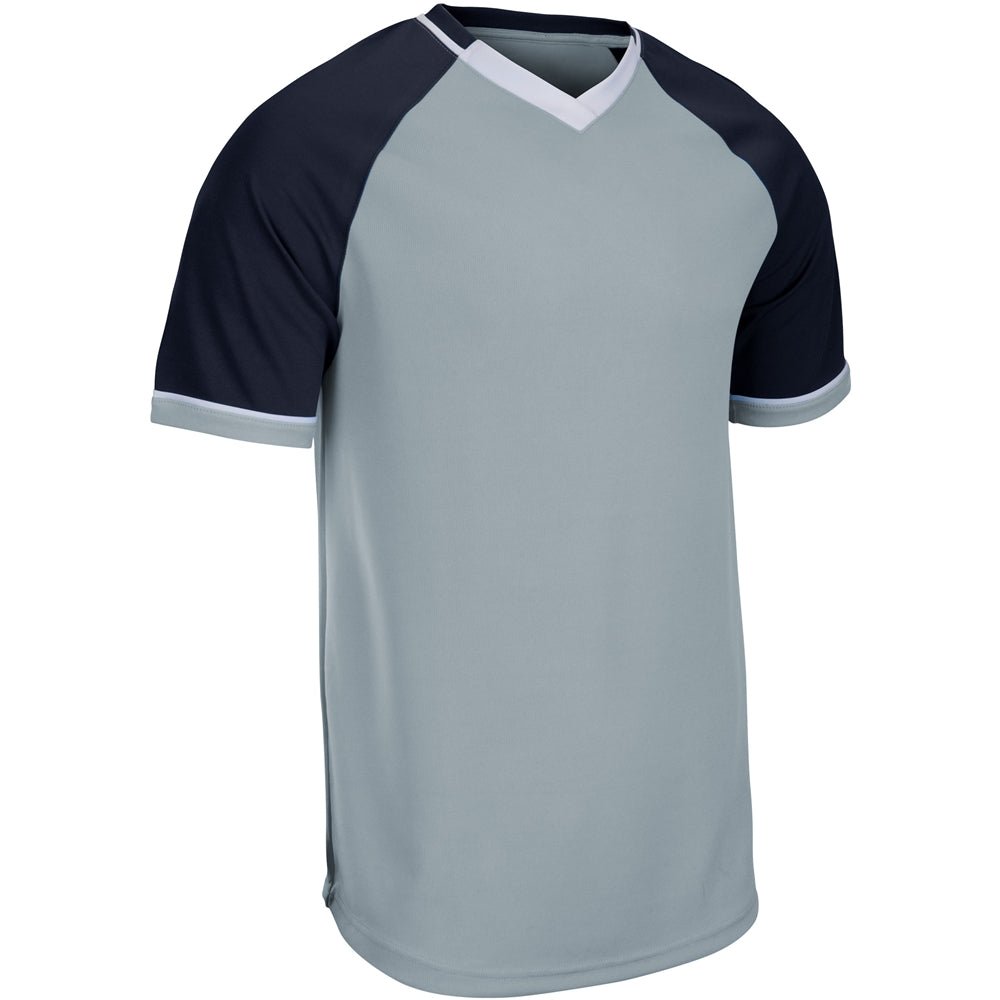 Champro Square Up V - Neck Jersey | Champro BS67 SILVERNAVYWHITE XS