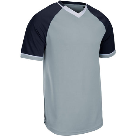 Champro Square Up V - Neck Jersey | Champro BS67 SILVERNAVYWHITE XS