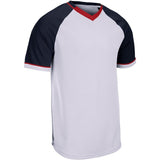 Champro Square Up V - Neck Jersey | Champro BS67 WHITENAVYSCARLET XS