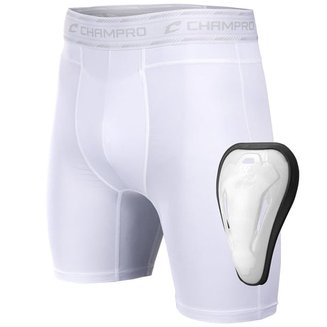 Champro Take - Out Compression Short w/ Cup | Champro BPS21C WHITE Youth XS Athletic Cups