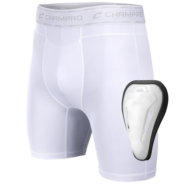 Champro Take - Out Compression Short w/ Cup | Champro BPS21C WHITE Youth XS Athletic Cups