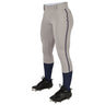 Champro TOURNAMENT w/Pipe Softball Pant | Champro BP11P GREYNAVY Girls S Softball Pants