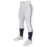 Champro TOURNAMENT w/Pipe Softball Pant | Champro BP11P WHITENAVY Girls S Softball Pants