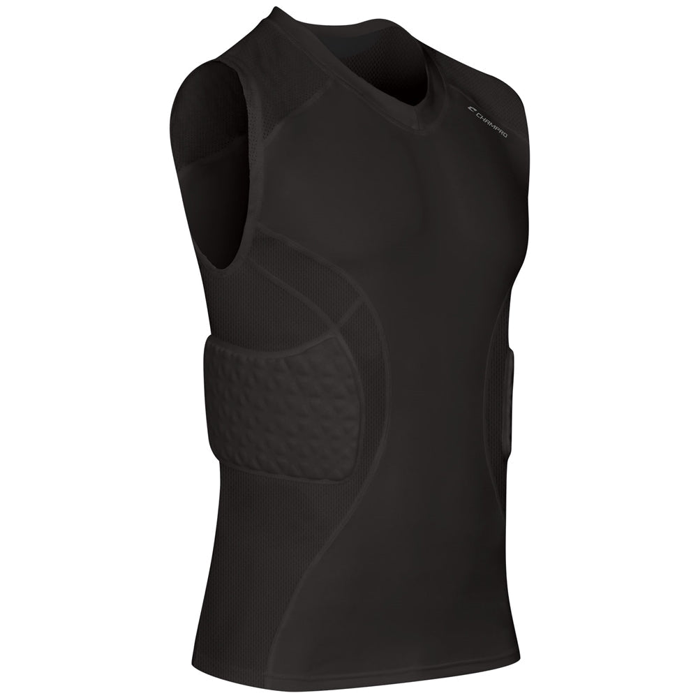 Champro TRI - FLEX Padded Shirt | Champro BBJU9 BLACK XL American Football Rib Protection Shirts & Vests
