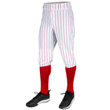 Champro Triple Crown 2.0 KNICKER PINSTRIPE | Champro BP68PIN WHITESCARLET Youth XS Baseball Pants