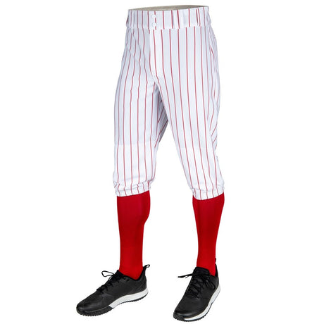 Champro Triple Crown 2.0 KNICKER PINSTRIPE | Champro BP68PIN WHITESCARLET Youth XS Baseball Pants
