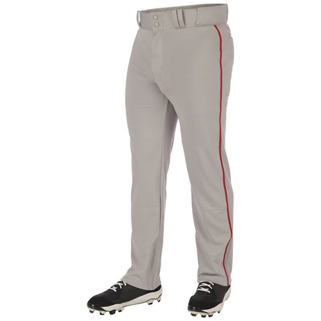 Champro Triple Crown 2.0 Open Bottom with Braid | Champro BP62 GREYSCARLET Youth XS Baseball Pants