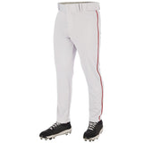 Champro Triple Crown 2.0 Tapered Bottom with Braid | Champro BP66 WHITESCARLET Youth XS Baseball Pants