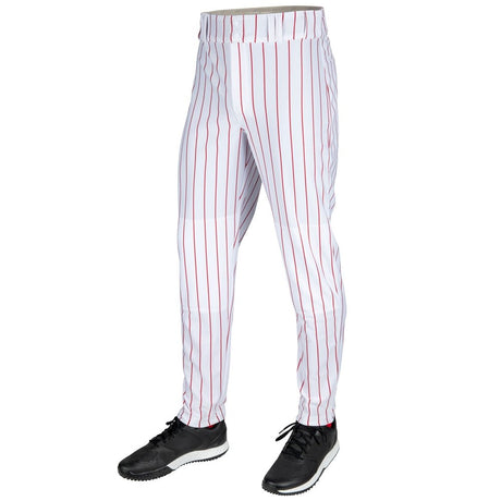Champro Triple Crown 2.0 TAPERED PINSTRIPE | Champro BP64PIN WHITESCARLET Youth XS Baseball Pants