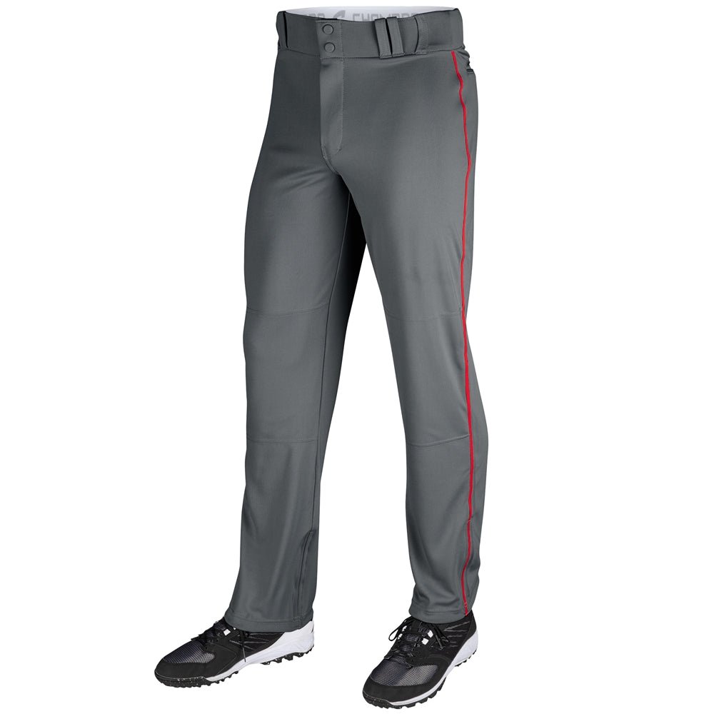 Champro Triple Crown Open Bottom Pant with Pipe | Champro BP91U GRAPHITEBLACKPIPE S Baseball Pants