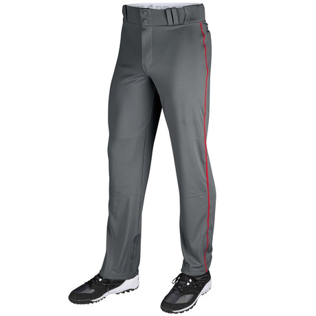 Champro Triple Crown Open Bottom Pant with Pipe | Champro BP91U GRAPHITEBLACKPIPE S Baseball Pants