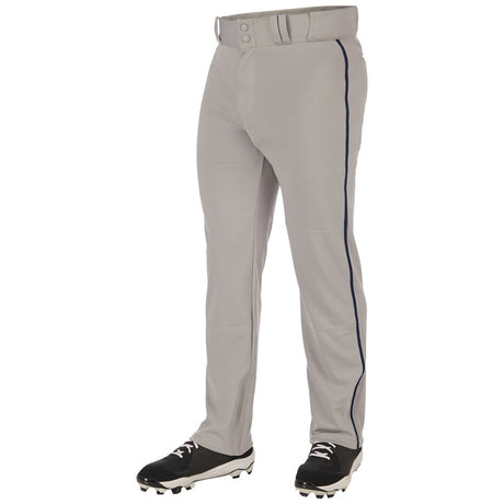 Champro Triple Crown Open Bottom Pant with Pipe | Champro BP91U GREYNAVYPIPE S Baseball Pants