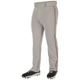 Champro Triple Crown Open Bottom Pant with Pipe | Champro BP91U GREYSCARLETPIPE S Baseball Pants