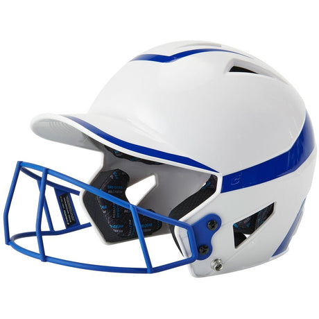 Champro Two - Tone Softball Helmet w/Mask | Champro HXFPG2 WHITEBLACK Senior Baseball & Softball Protective Gear