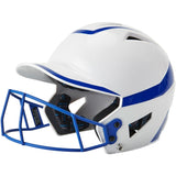 Champro Two - Tone Softball Helmet w/Mask | Champro HXFPG2 WHITEROYAL Senior Baseball & Softball Protective Gear
