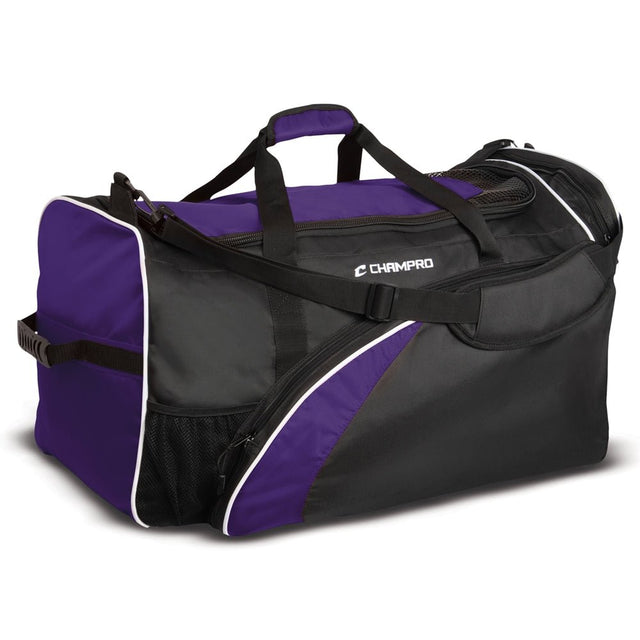 Champro Varsity Football Equipment Bag 28\" x 15\" x 15\" | Champro E43 BLACK Standard Ball Carrying Bags