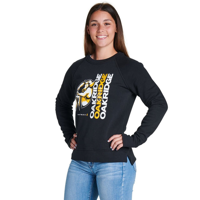 Champro Victory Fleece Women's Split Hem Crew | Champro VFSH2 BLACK XS Sweatshirts