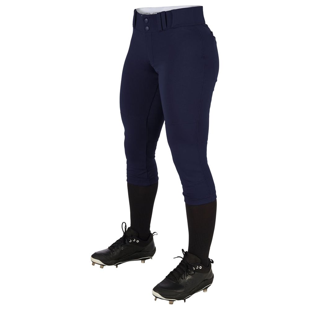 CHAMPRO Women's Standard Low - Rise Softball Pants Navy Girls Small Baseball Pants