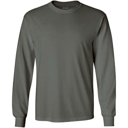 Mens Ultra Cotton 100% Cotton Long Sleeve T-Shirt T-Shirts Joe's USA Charcoal