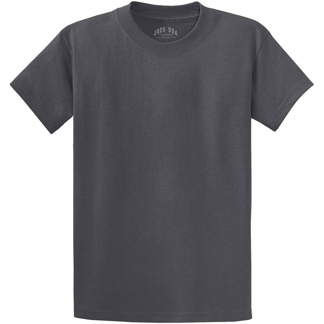 Joe's USA Mens 5.4-oz 100% Cotton T-Shirt - Charcoal T-Shirts Joe's USA Charcoal Small
