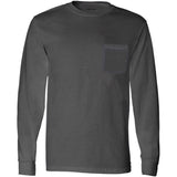 Joe's USA Men's Ultra Cotton 100% Cotton Long Sleeve T-Shirt with Pocket Joe's USA Small Charcoal