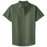 Womens Short Sleeve Wrinkle Resistant Easy Care Shirts-CloverGreen Joe's USA Clover Green X-Small
