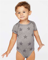 Code Five Infant Star Print Bodysuit - Code Five 4329 Granite Heather Star 6M