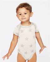 Code Five Infant Star Print Bodysuit - Code Five 4329 Natural Heather Star NB