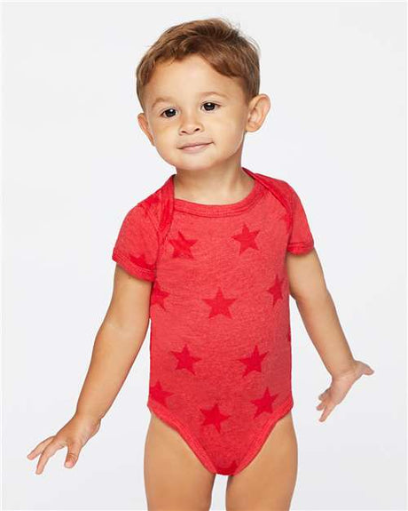 Code Five Infant Star Print Bodysuit - Code Five 4329 Red Star 6M