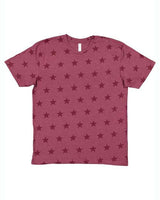 Code Five Men's Star Print Tee - Code Five 3929 Burgundy Star S Short Sleeve T-Shirts