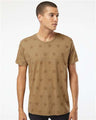 Code Five Men's Star Print Tee - Code Five 3929 Coyote Brown Star S Short Sleeve T-Shirts