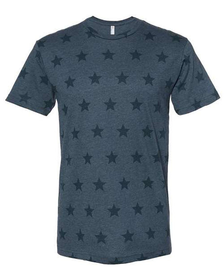 Code Five Men's Star Print Tee - Code Five 3929 Denim Star S Short Sleeve T-Shirts
