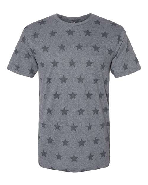 Code Five Men's Star Print Tee - Code Five 3929 Granite Heather Star S Short Sleeve T-Shirts