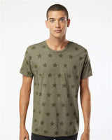 Code Five Men's Star Print Tee - Code Five 3929 Military Green Star S Short Sleeve T-Shirts