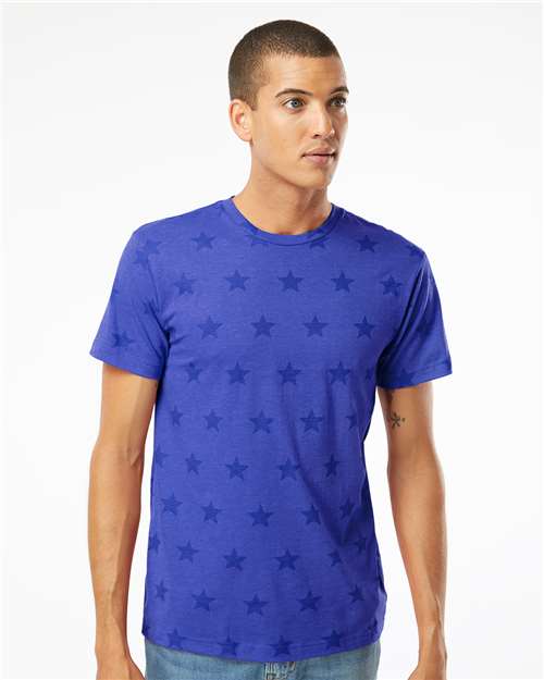 Code Five Men's Star Print Tee - Code Five 3929 Royal Star S Short Sleeve T-Shirts