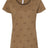 Code Five Women's Star Print Scoop Neck Tee - Code Five 3629 Coyote Brown Star S Short Sleeve T-Shirts