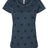 Code Five Women's Star Print Scoop Neck Tee - Code Five 3629 Denim Star S Short Sleeve T-Shirts