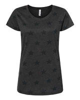 Code Five Women's Star Print Scoop Neck Tee - Code Five 3629 Smoke Star S Short Sleeve T-Shirts
