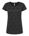 Code Five Women's Star Print Scoop Neck Tee - Code Five 3629 Smoke Star S Short Sleeve T-Shirts